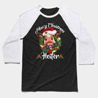 Moo_y Christmas Heifer Funny Farmer Gift Baseball T-Shirt